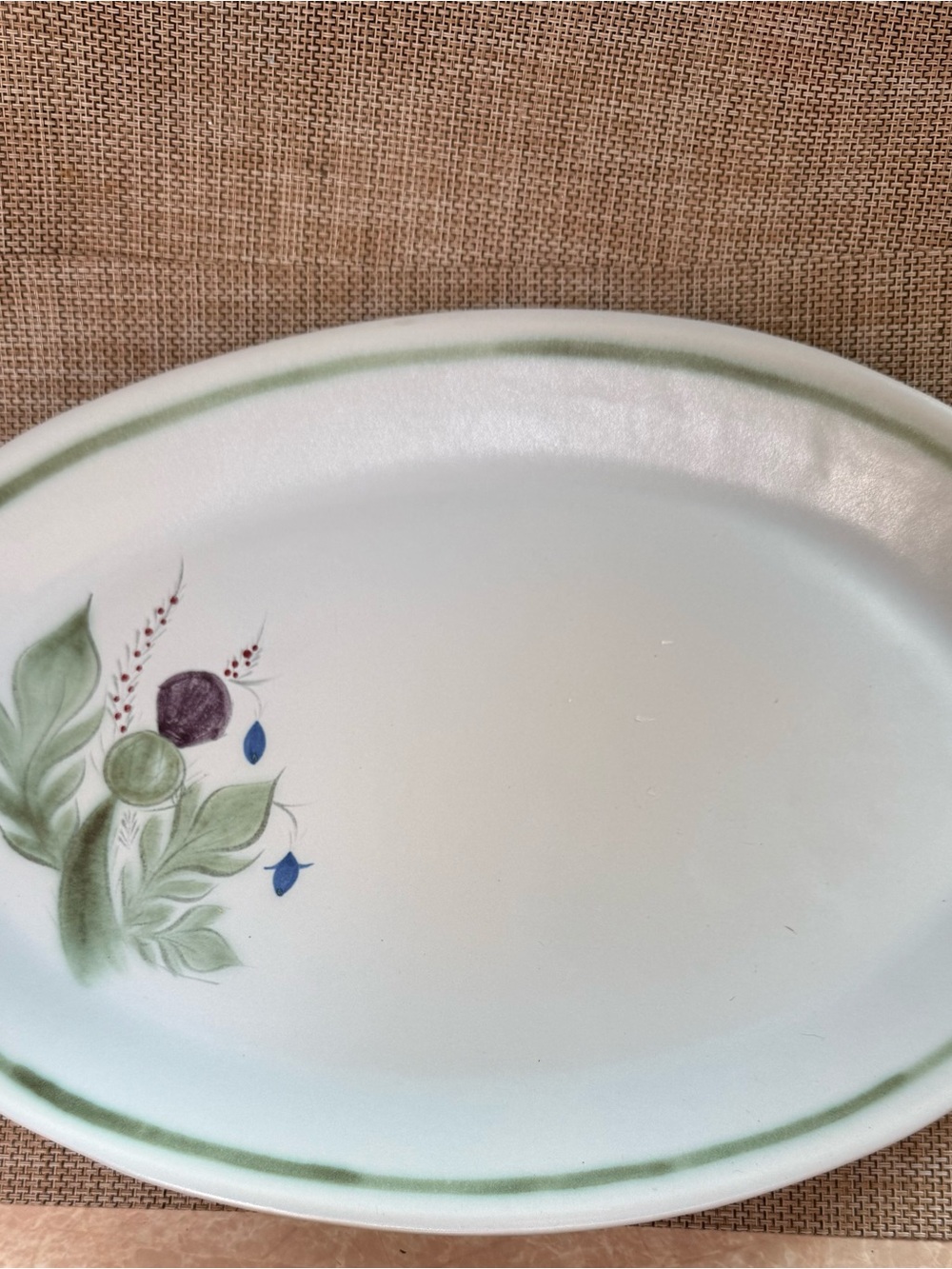 Buchan Green Floral Oval Serving Platter